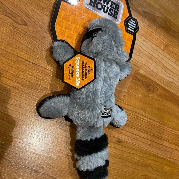EW! POWER HOUSE RACCOON DOG TOY PREMIUM MINI TOUGH PLUSH w/ SQUEAKERS 11” - Picture 4 of 5